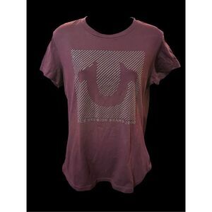 Beautiful True Religion Womens Horseshoe Logo Tee burgundy colored T-Shirt size
